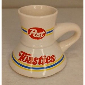 Vintage Kelloggs Post Toasties Ceramic Travel Mug No Spill Coffee Cup